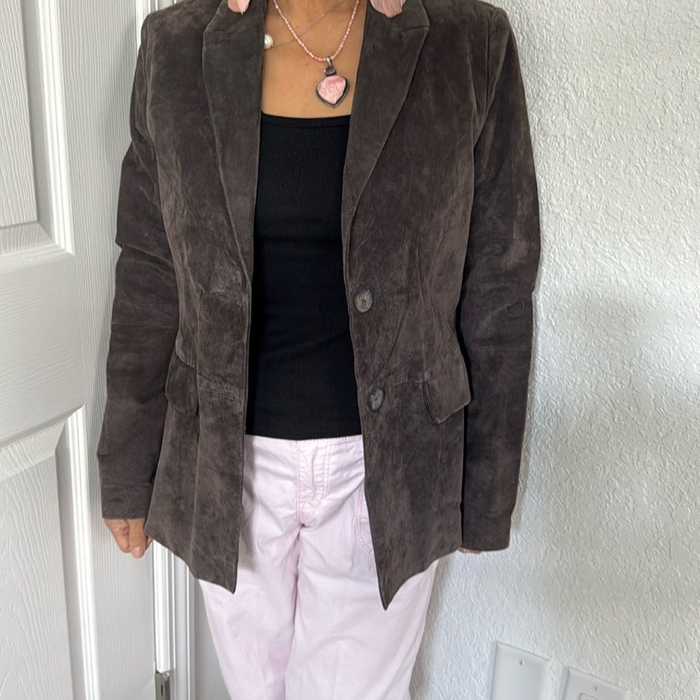 Jaclyn smith classic vintage 90s suede blazer jacket